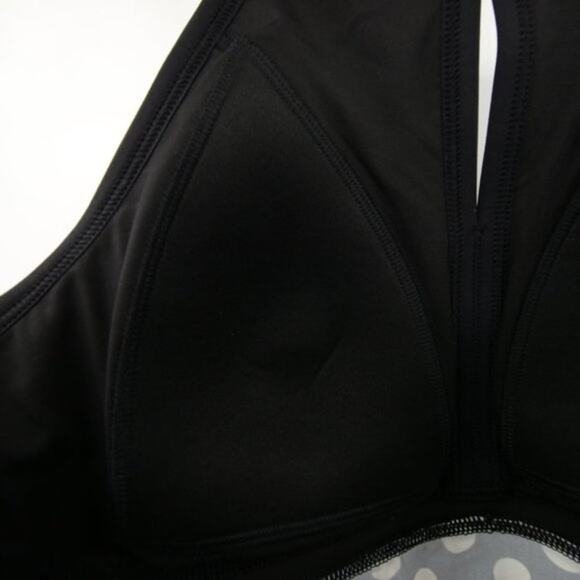 Lands End Black White Polka Dot Halter Neck Swim Tankini Top Size 10P - Picture 9 of 10